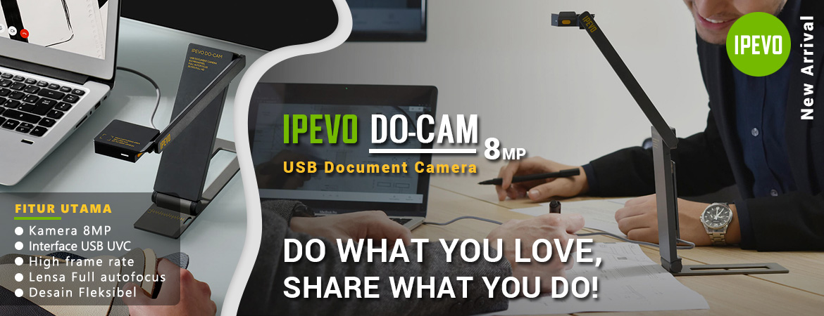 IPEVO DO-CAM USB Document Camera Creator's Edition & Webcam – Grey/Yellow  